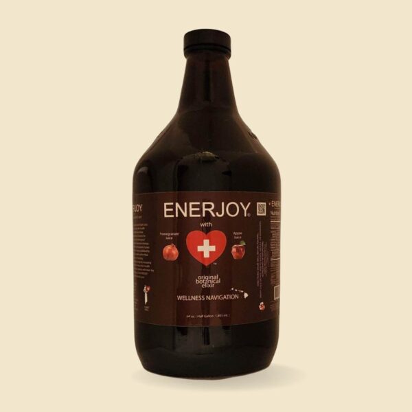 ENERJOY with Apple and Pomegranate Juice in a half gallon bottle